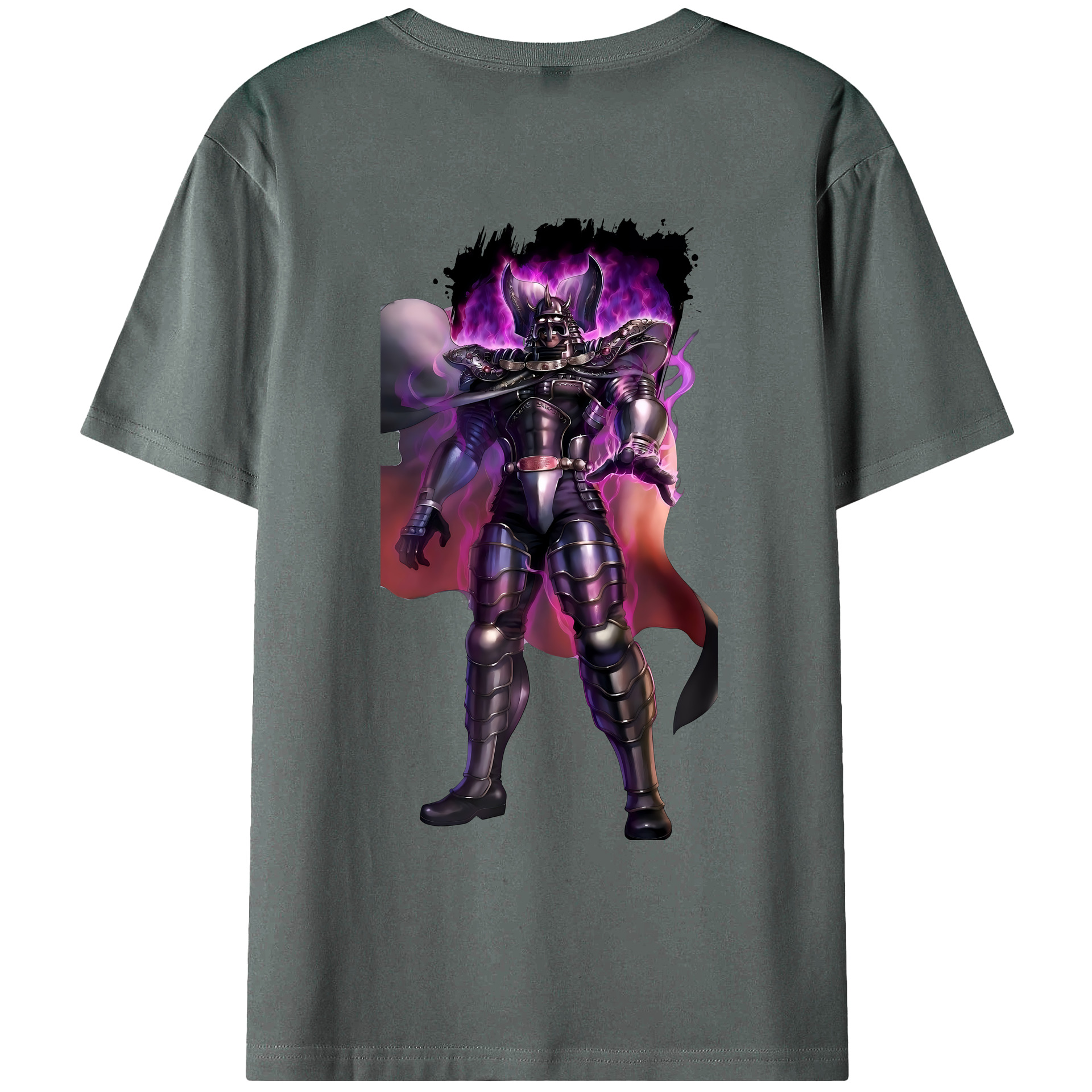 （画像用） 北斗の拳 Fist of the North Star 綿100％ メンズ半袖Tシャツ（バックプリント） 通気性